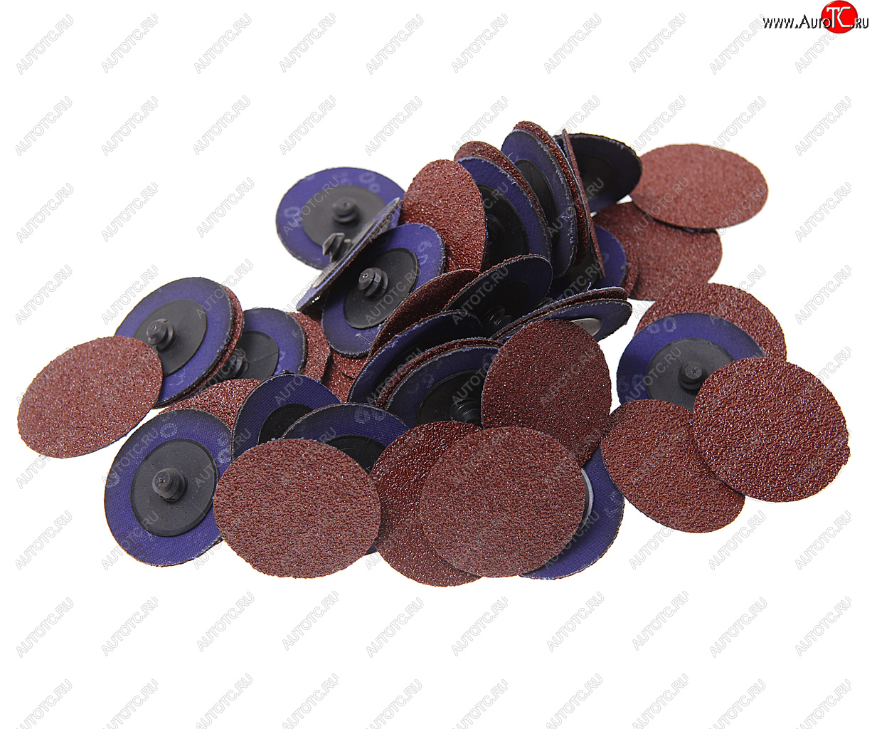 1 279 р. Круг шлифовальный 50мм (№60) абразивный коричневый 50шт. ROCKFORCE ROCKFORCE rf-bd260a  с доставкой в г. Керчь