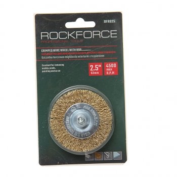 158 р. Кордщетка для дрели дисковая 60мм латунь в блистере ROCKFORCE ROCKFORCE rf-bfr025  с доставкой в г. Керчь. Увеличить фотографию 1