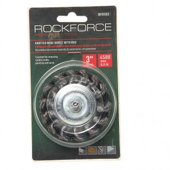 349 р. Кордщетка для дрели дисковая 75мм сталь в блистере ROCKFORCE ROCKFORCE rf-bfr103  с доставкой в г. Керчь. Увеличить фотографию 1
