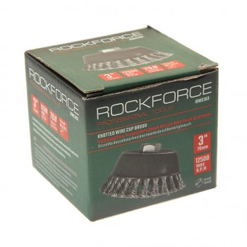 369 р. Кордщетка для УШМ чашка 75мм витая сталь ROCKFORCE ROCKFORCE rf-bwc103  с доставкой в г. Керчь. Увеличить фотографию 3
