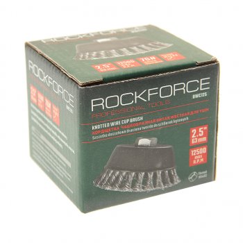 319 р. Кордщетка для УШМ чашка 60мм витая сталь ROCKFORCE ROCKFORCE rf-bwc125  с доставкой в г. Керчь. Увеличить фотографию 3