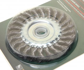 479 р. Кордщетка для УШМ дисковая 125мм витая сталь в блистере ROCKFORCE ROCKFORCE rf-bwf105  с доставкой в г. Керчь. Увеличить фотографию 2