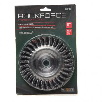 569 р. Кордщетка для УШМ дисковая 150мм витая сталь в блистере ROCKFORCE ROCKFORCE rf-bwf106  с доставкой в г. Керчь. Увеличить фотографию 1