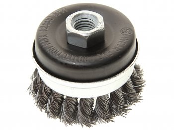 329 р. Кордщетка для УШМ чашка 60мм витая сталь в блистере ROCKFORCE ROCKFORCE rf-bwg125  с доставкой в г. Керчь. Увеличить фотографию 1