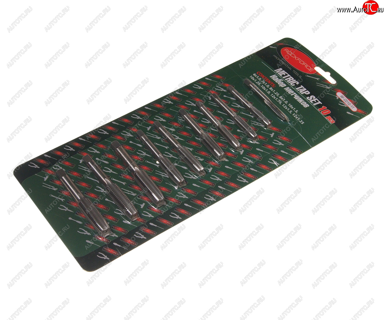 989 р. Набор метчиков метрический 10 предметов ROCKFORCE ROCKFORCE rf-c010-1t  с доставкой в г. Керчь