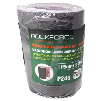469 р. Бумага наждачная P-240 115ммх5м на тканевой основе рулон ROCKFORCE ROCKFORCE rf-fb2240c  с доставкой в г. Керчь. Увеличить фотографию 1