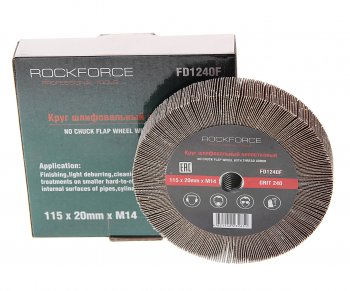 899 р. Круг лепестковый зачистной 115х20мм M14 (Grit 240) ROCKFORCE ROCKFORCE rf-fd1240f  с доставкой в г. Керчь. Увеличить фотографию 1
