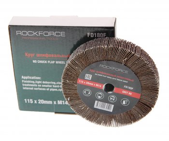 559 р. Круг лепестковый зачистной 115х20мм M14 (Grit 80) ROCKFORCE ROCKFORCE rf-fd180f  с доставкой в г. Керчь. Увеличить фотографию 1