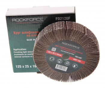 979 р. Круг лепестковый зачистной 125x25x16мм M14 (Grit 120) ROCKFORCE ROCKFORCE rf-fd2120f  с доставкой в г. Керчь. Увеличить фотографию 1