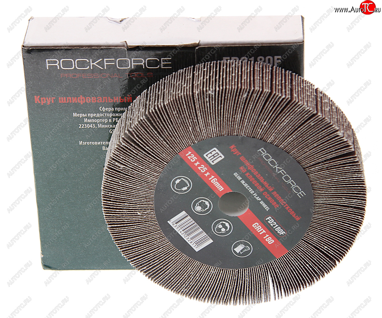 1 039 р. Круг лепестковый зачистной 125x25x16мм M14 (Grit 180) ROCKFORCE ROCKFORCE rf-fd2180f  с доставкой в г. Керчь