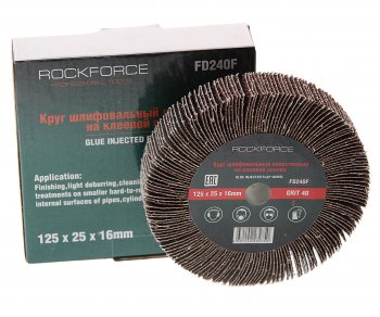 899 р. Круг лепестковый зачистной 125x25x16мм M14 (Grit 40) ROCKFORCE ROCKFORCE rf-fd240f  с доставкой в г. Керчь. Увеличить фотографию 1