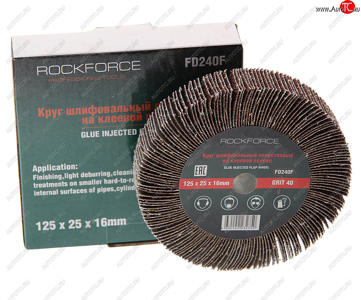 899 р. Круг лепестковый зачистной 125x25x16мм M14 (Grit 40) ROCKFORCE ROCKFORCE rf-fd240f  с доставкой в г. Керчь
