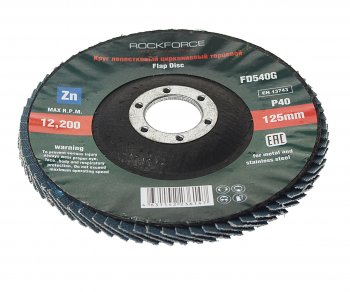 207 р. Круг лепестковый торцевой 125х22мм P40 ROCKFORCE ROCKFORCE rf-fd540g  с доставкой в г. Керчь. Увеличить фотографию 1