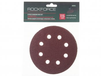 599 р. Бумага наждачная на липучке D115 P40-120 8 отверстий 5шт. ROCKFORCE ROCKFORCE rf-sd115  с доставкой в г. Керчь. Увеличить фотографию 3