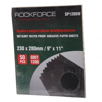 919 р. Бумага наждачная водостойкая P-1200 (230х280) 50шт. ROCKFORCE ROCKFORCE rf-sp1200w ROCKFORCE rf-sp1200w  с доставкой в г. Керчь. Увеличить фотографию 1