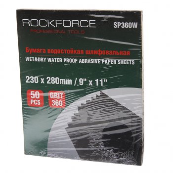999 р. Бумага наждачная водостойкая P-360 (230х280) 50шт. ROCKFORCE ROCKFORCE rf-sp360w  с доставкой в г. Керчь. Увеличить фотографию 1