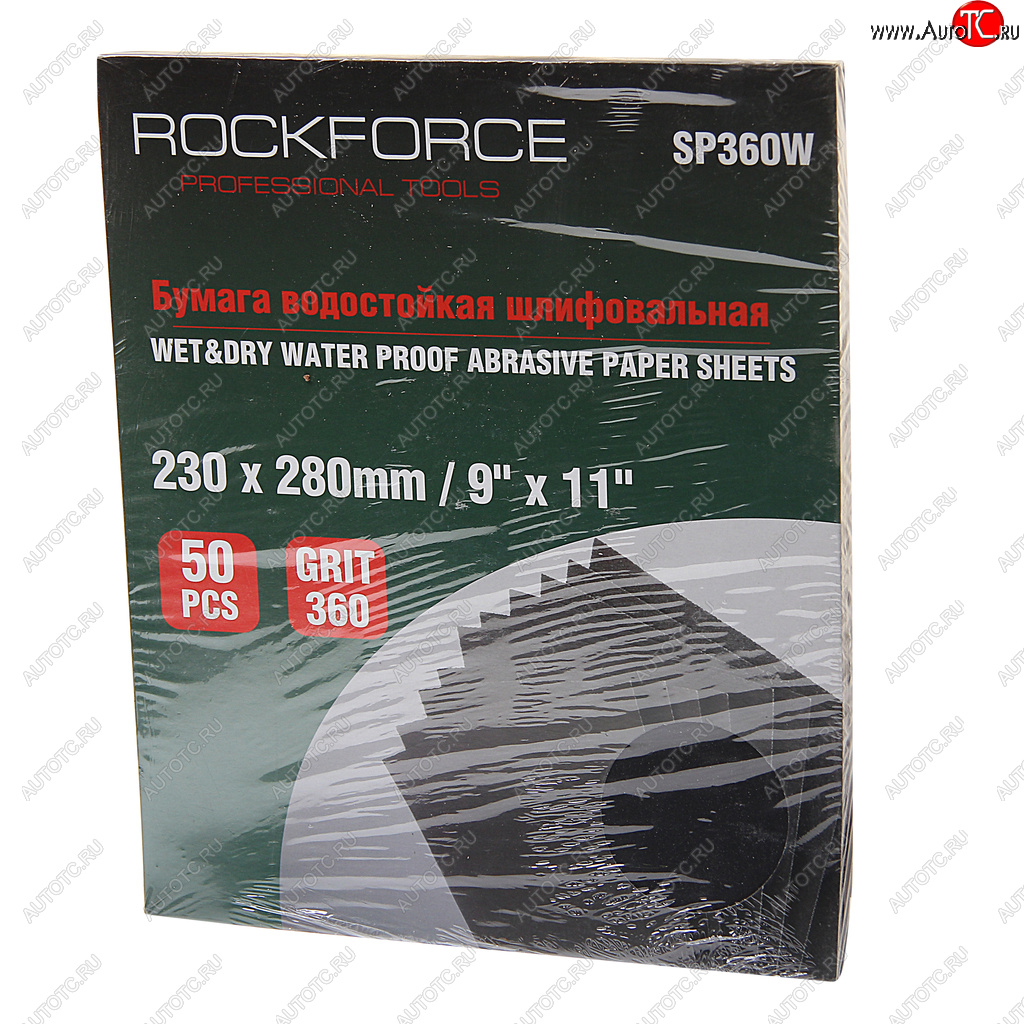 999 р. Бумага наждачная водостойкая P-360 (230х280) 50шт. ROCKFORCE ROCKFORCE rf-sp360w  с доставкой в г. Керчь