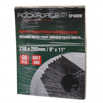 919 р. Бумага наждачная водостойкая P-400 (230х280) 50шт. ROCKFORCE ROCKFORCE rf-sp400w ROCKFORCE rf-sp400w  с доставкой в г. Керчь. Увеличить фотографию 1