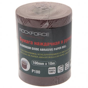 559 р. Бумага наждачная P-180 100ммх10м рулон ROCKFORCE ROCKFORCE rf-sr4180a  с доставкой в г. Керчь. Увеличить фотографию 1