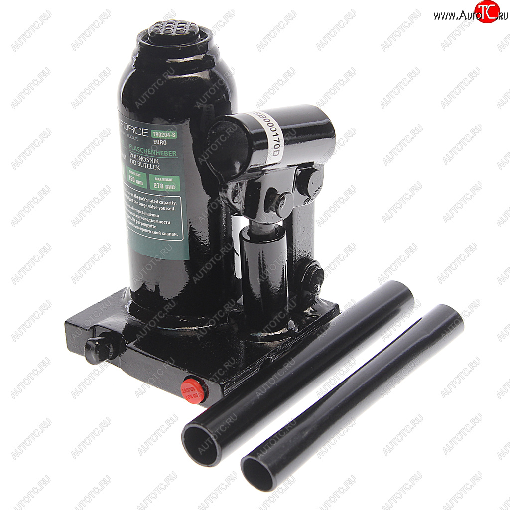 2 589 р. Домкрат бутылочный 2т 150-278мм с клапаном в кейсе ROCKFORCE ROCKFORCE rf-t90204s-euro  с доставкой в г. Керчь