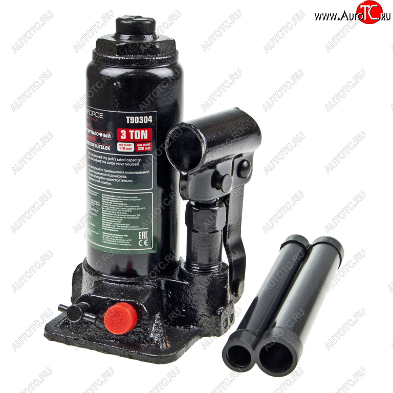 1 679 р. Домкрат бутылочный 3т 170-330мм с клапаном ROCKFORCE ROCKFORCE rf-t90304(ds) ROCKFORCE rf-t90304(ds)  с доставкой в г. Керчь