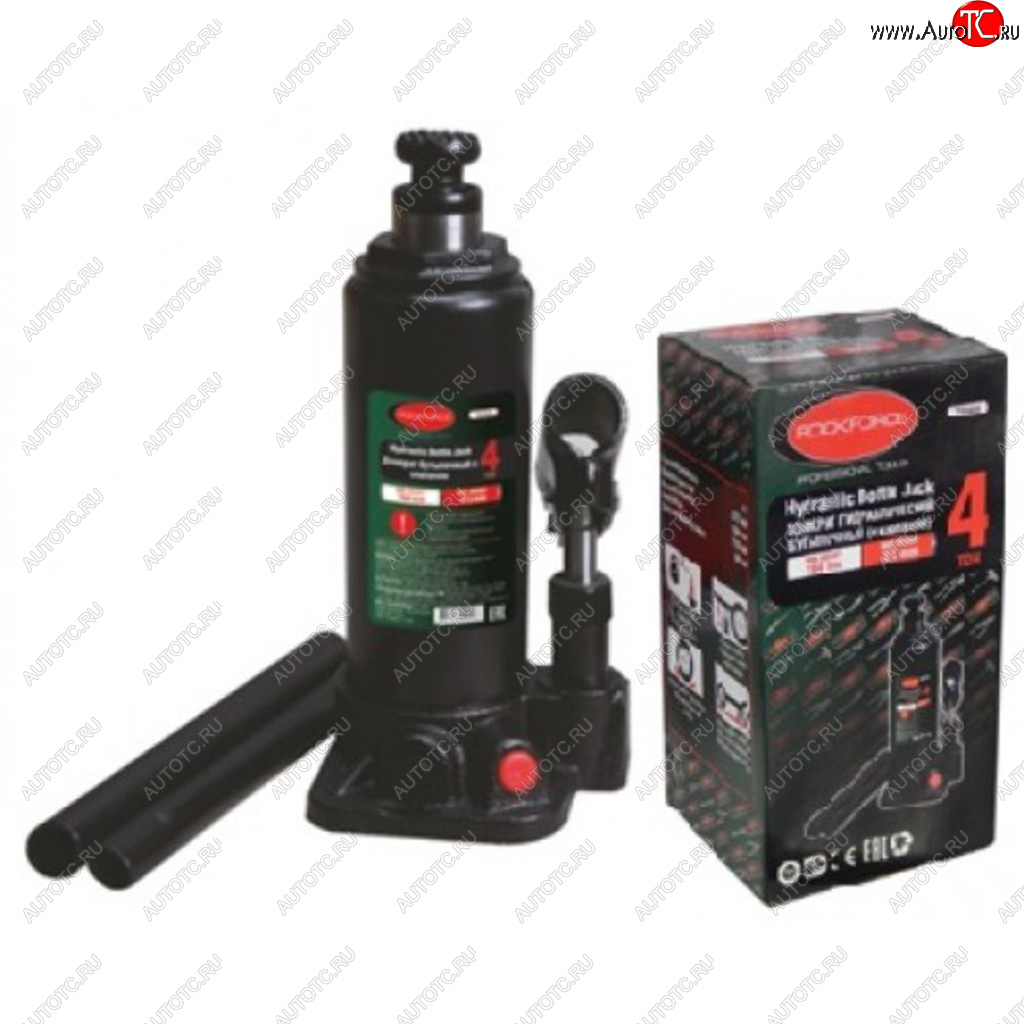 1 749 р. Домкрат бутылочный 4т 180-350мм с клапаном ROCKFORCE ROCKFORCE rf-t90404 ROCKFORCE rf-t90404  с доставкой в г. Керчь