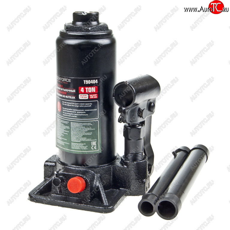 2 459 р. Домкрат бутылочный 4т 178-338мм с клапаном ROCKFORCE ROCKFORCE rf-t90404(ds)  с доставкой в г. Керчь