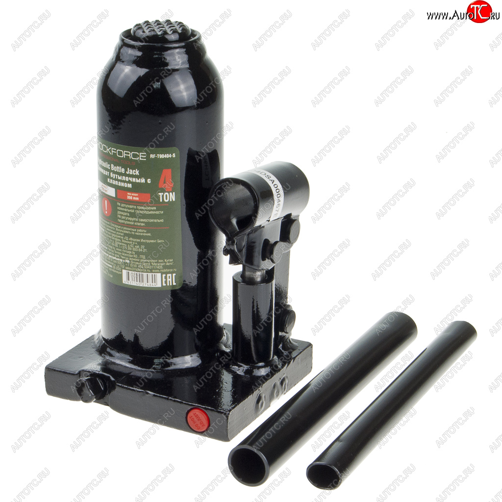 2 249 р. Домкрат бутылочный 4т 194-372мм с клапаном в кейсе ROCKFORCE ROCKFORCE rf-t90404s ROCKFORCE rf-t90404s  с доставкой в г. Керчь