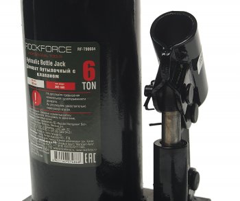 2 879 р. Домкрат бутылочный 6т 185-360мм с клапаном ROCKFORCE ROCKFORCE rf-t90604 ROCKFORCE rf-t90604  с доставкой в г. Керчь. Увеличить фотографию 2