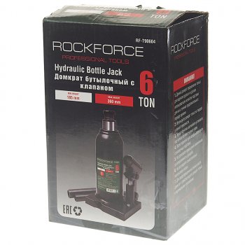 2 879 р. Домкрат бутылочный 6т 185-360мм с клапаном ROCKFORCE ROCKFORCE rf-t90604 ROCKFORCE rf-t90604  с доставкой в г. Керчь. Увеличить фотографию 3