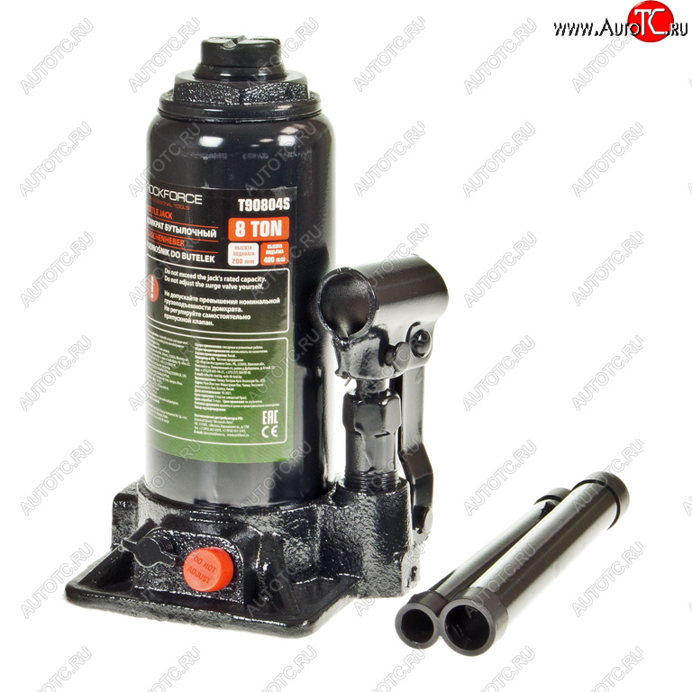 3 389 р. Домкрат бутылочный 8т 200-400мм с клапаном в кейсе ROCKFORCE ROCKFORCE rf-t90804s  с доставкой в г. Керчь