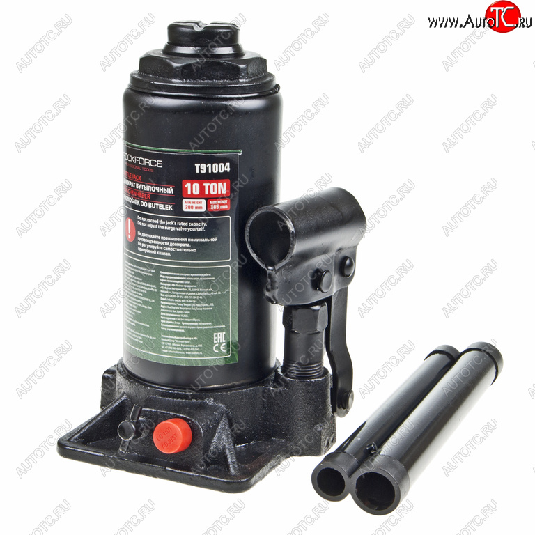 3 199 р. Домкрат бутылочный 10т 200-385мм с клапаном ROCKFORCE ROCKFORCE rf-t91004(ds)  с доставкой в г. Керчь