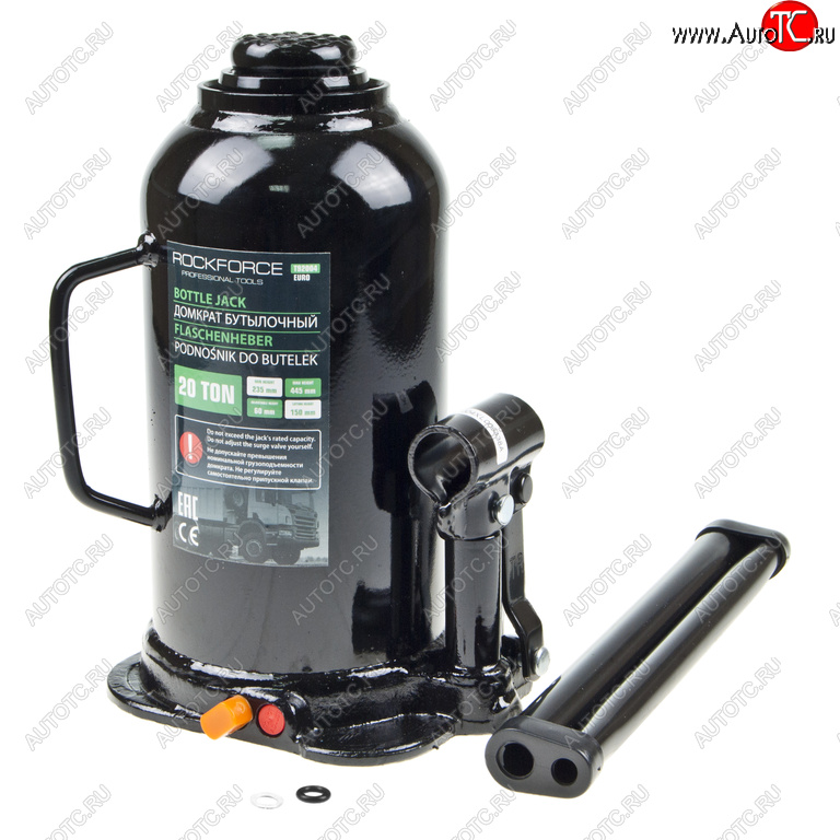 6 199 р. Домкрат бутылочный 20т 235-445мм низкопрофильный ROCKFORCE ROCKFORCE rf-t92004euro  с доставкой в г. Керчь