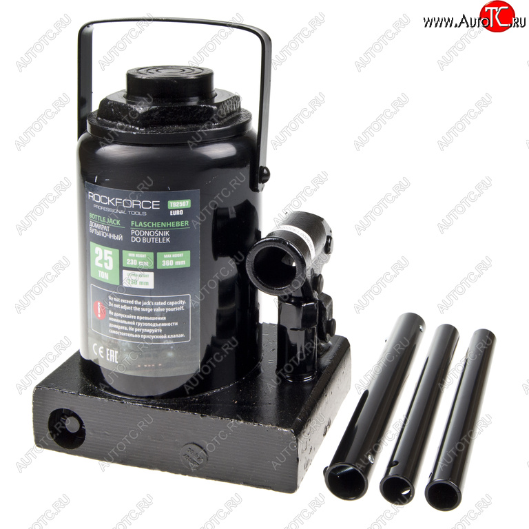 11 899 р. Домкрат бутылочный 25т 230-360мм низкопрофильный ROCKFORCE ROCKFORCE rf-t92507euro  с доставкой в г. Керчь