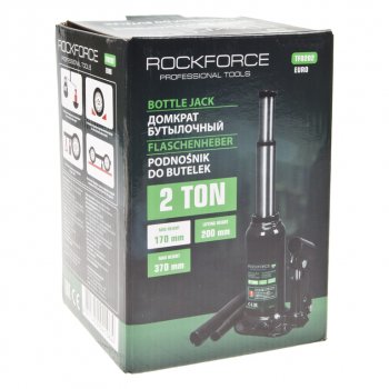 4 299 р. Домкрат бутылочный 2т 170-370мм 2-х плунжерный с клапаном ROCKFORCE ROCKFORCE rf-tf0202euro  с доставкой в г. Керчь. Увеличить фотографию 3