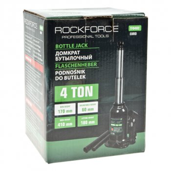 4 799 р. Домкрат бутылочный 4т 170-410мм 2-х плунжерный с клапаном ROCKFORCE ROCKFORCE rf-tf0402euro ROCKFORCE rf-tf0402euro  с доставкой в г. Керчь. Увеличить фотографию 3