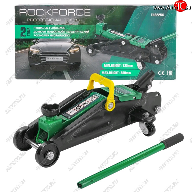 4 399 р. Домкрат подкатной 2т 125-380мм ROCKFORCE ROCKFORCE rf-th22254  с доставкой в г. Керчь