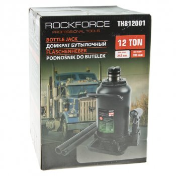 10 349 р. Домкрат бутылочный 12т 242-598мм 2-х плунжерный ROCKFORCE ROCKFORCE rf-th812001  с доставкой в г. Керчь. Увеличить фотографию 3