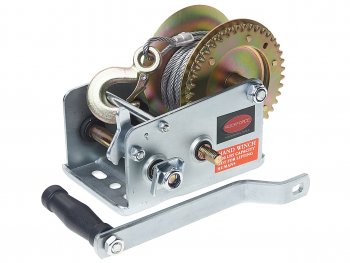 5 249 р. Лебедка барабанная 0.90т L=10м тросовая ROCKFORCE ROCKFORCE rf-trt1201c  с доставкой в г. Керчь. Увеличить фотографию 1