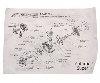 1 999 р. Ремкомплект редуктора впрыск АНТАРКТИК RGAT2099 TOMASETTO TOMASETTO rgat2099  с доставкой в г. Керчь. Увеличить фотографию 4