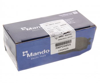 1 049 р. Колодки тормозные DAEWOO Nexia,Nubira CHEVROLET Lacetti (03-) передние (4шт.) MANDO MANDO rmpd08ns  с доставкой в г. Керчь. Увеличить фотографию 2