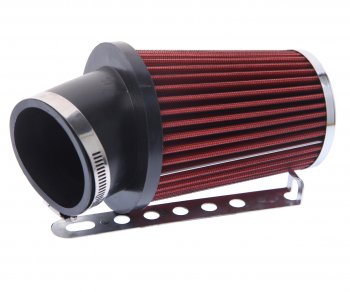 1 399 р. Фильтр воздушный PRO SPORT компакт угловой красный хром d=70 PRO SPORT rs-00769  с доставкой в г. Керчь. Увеличить фотографию 2