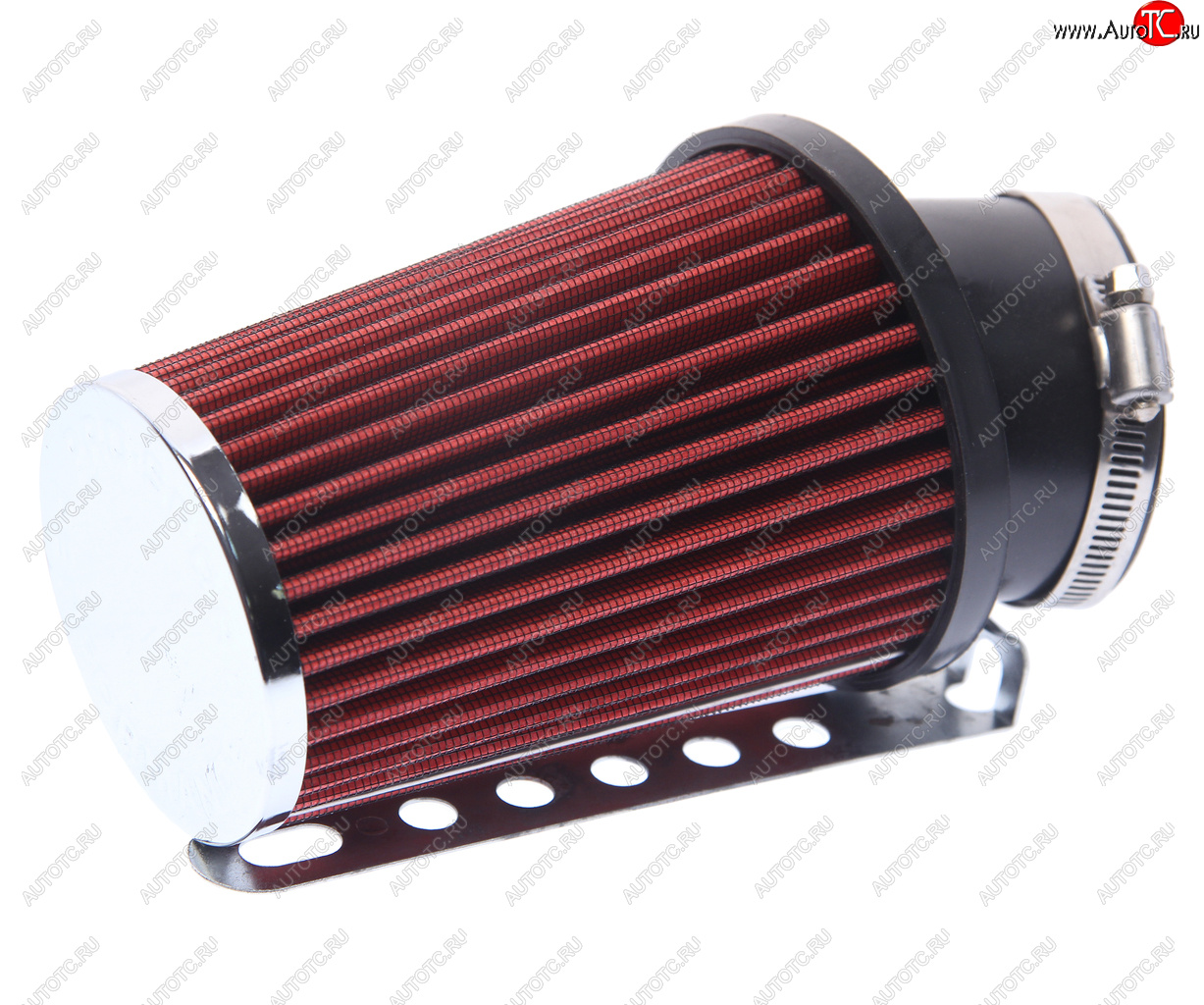 1 399 р. Фильтр воздушный PRO SPORT компакт угловой красный хром d=70 PRO SPORT rs-00769  с доставкой в г. Керчь