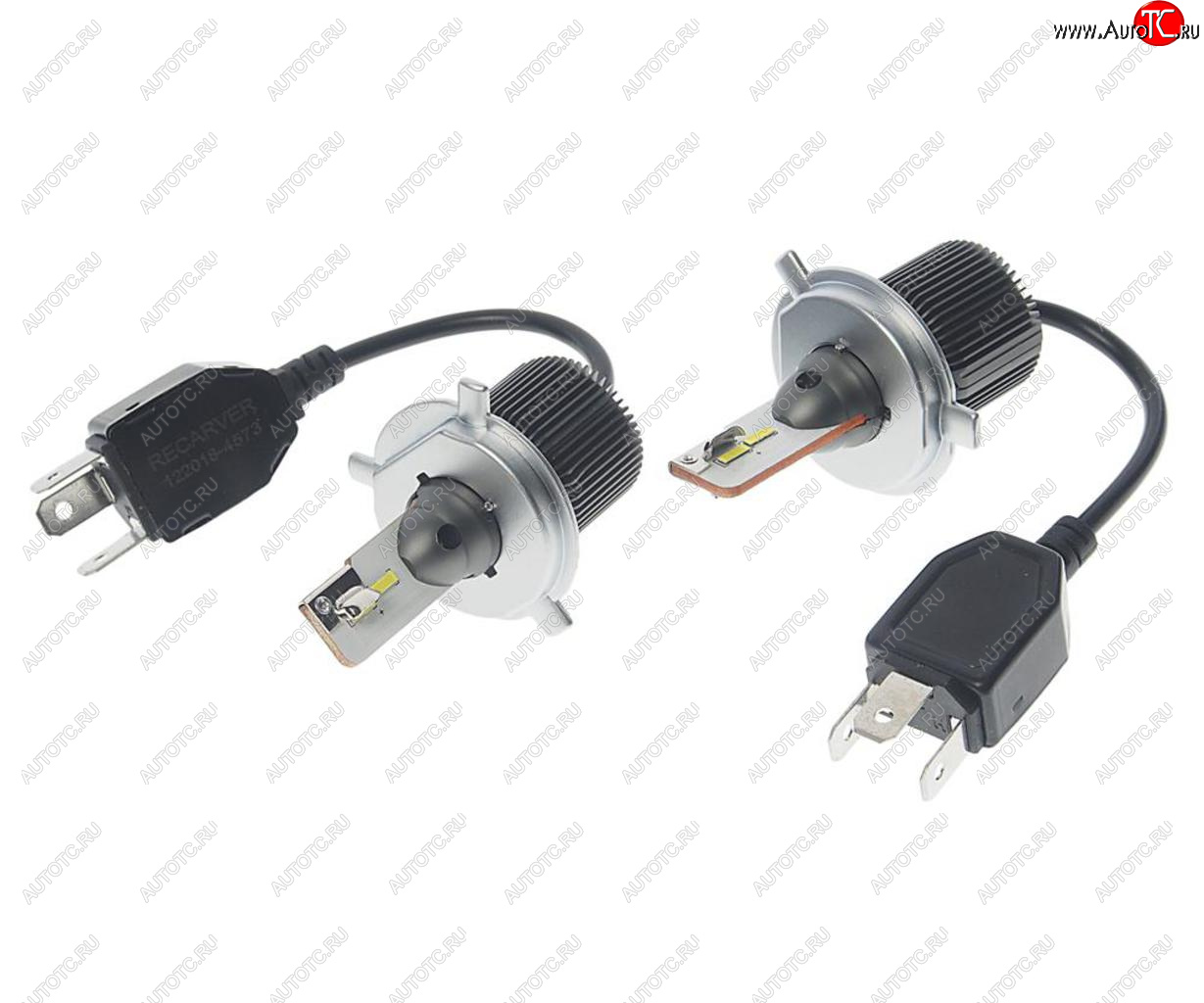 2 999 р. Лампа светодиодная 12V H4 P43t-38 5000Lm (2шт.) Type R RECARVER RECARVER rtrled50h4-2  с доставкой в г. Керчь