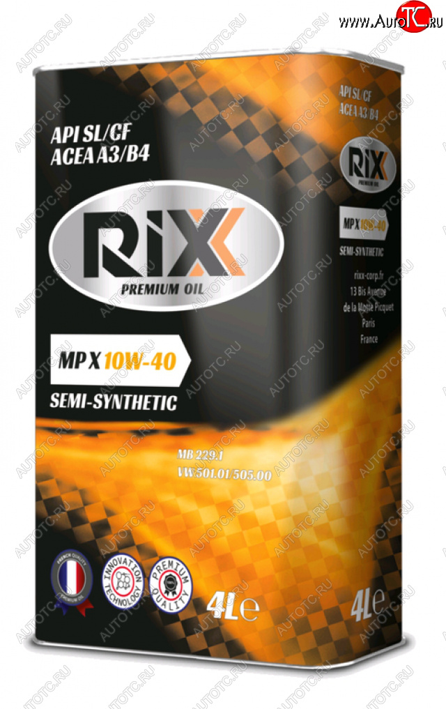 2 069 р. Масло моторное MP X SL/CF 10W40 п/синт.4л RIXX RIXX rx0002mpx RIXX rx0002mpx  с доставкой в г. Керчь