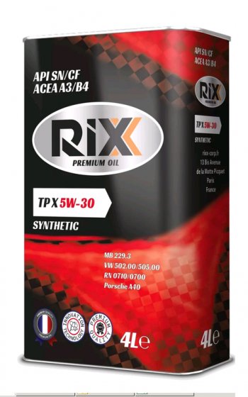 2 499 р. Масло моторное TP X SN/CF А3/В4 5W30 синт.4л RIXX RIXX rx0012tpx RIXX rx0012tpx  с доставкой в г. Керчь. Увеличить фотографию 1