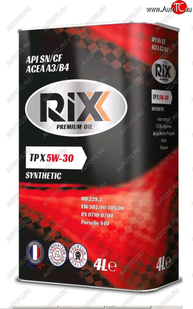 2 499 р. Масло моторное TP X SN/CF А3/В4 5W30 синт.4л RIXX RIXX rx0012tpx RIXX rx0012tpx  с доставкой в г. Керчь