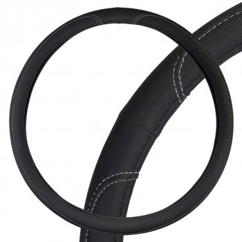 649 р. Оплетка руля (XXXL) 46-48см экокожа черно-серая SKYWAY SKYWAY s01102493  с доставкой в г. Керчь. Увеличить фотографию 1