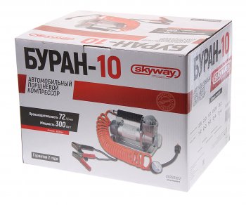 8 599 р. Компрессор автомобильный 72лмин. 10атм. 10А 12V на клеммы АКБ Буран-10 SKYWAY SKYWAY s02001012  с доставкой в г. Керчь. Увеличить фотографию 5