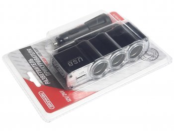 379 р. Разветвитель прикуривателя 3-х гнездовой 12V 1USB SKYWAY SKYWAY s02301007  с доставкой в г. Керчь. Увеличить фотографию 2